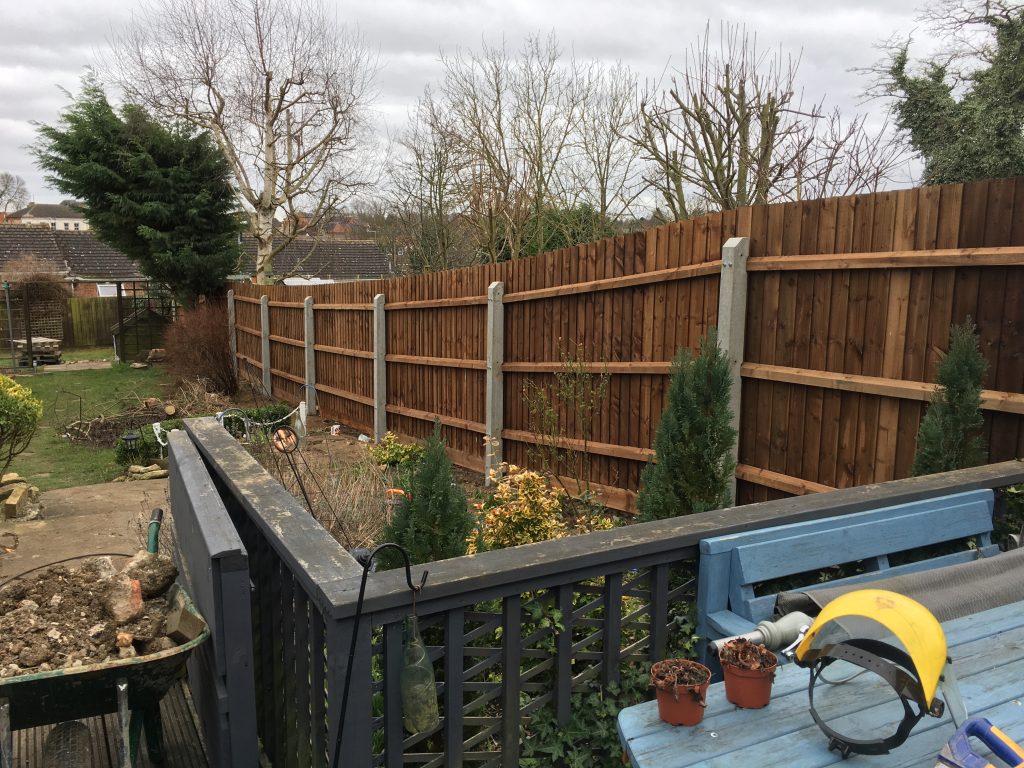 Feather edge fence constructed in Northampton